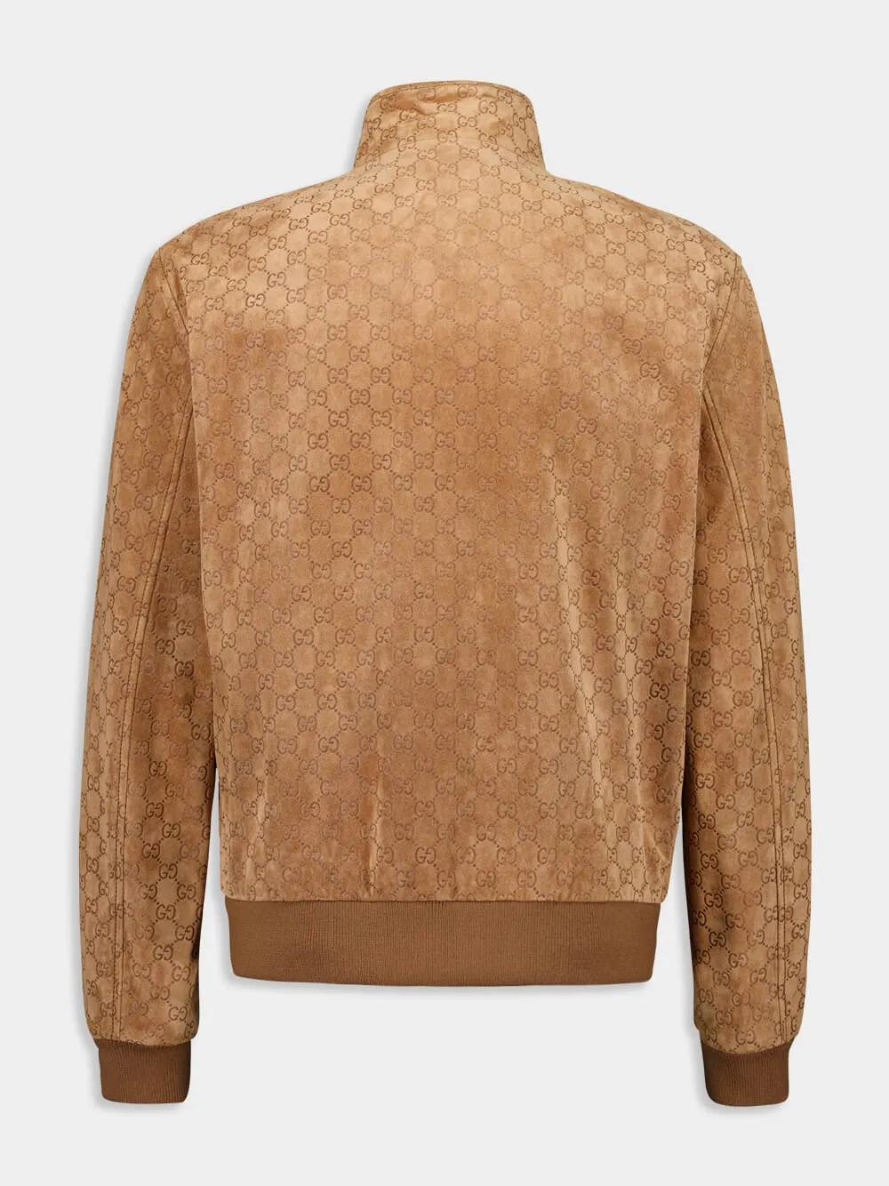 Camel Embossed GG Suede Bomber Jacket sold by Fashion Clinic product image thumbnail 2