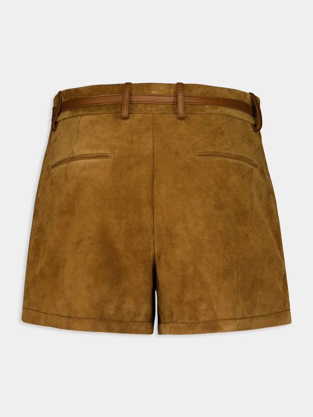 Brown Suede Shorts with Horsebit Belt sold by Fashion Clinic product image thumbnail 2