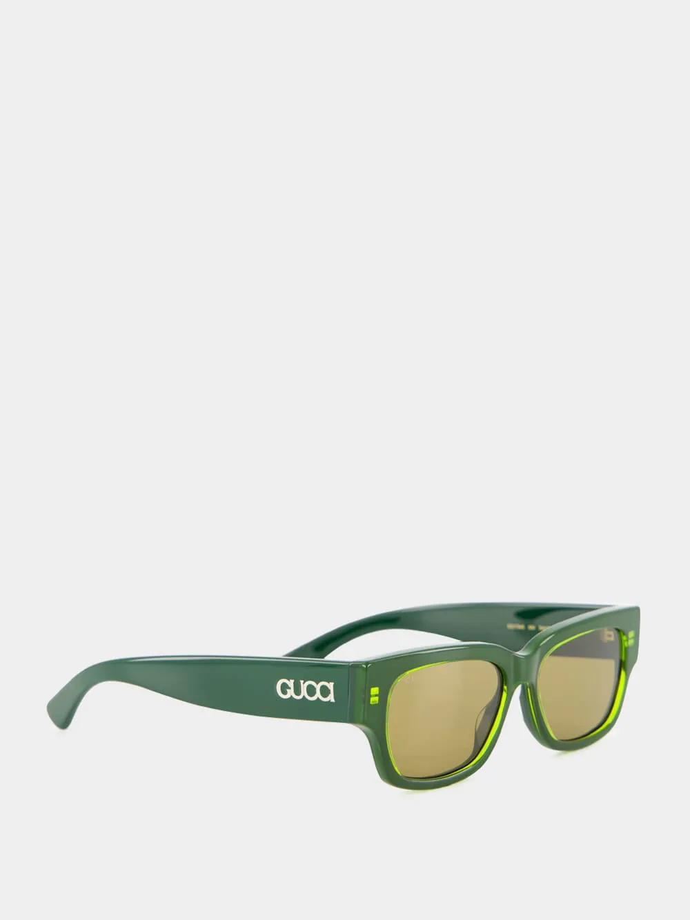 Green Acetate Rectangular Sunglasses sold by Fashion Clinic product image thumbnail 2