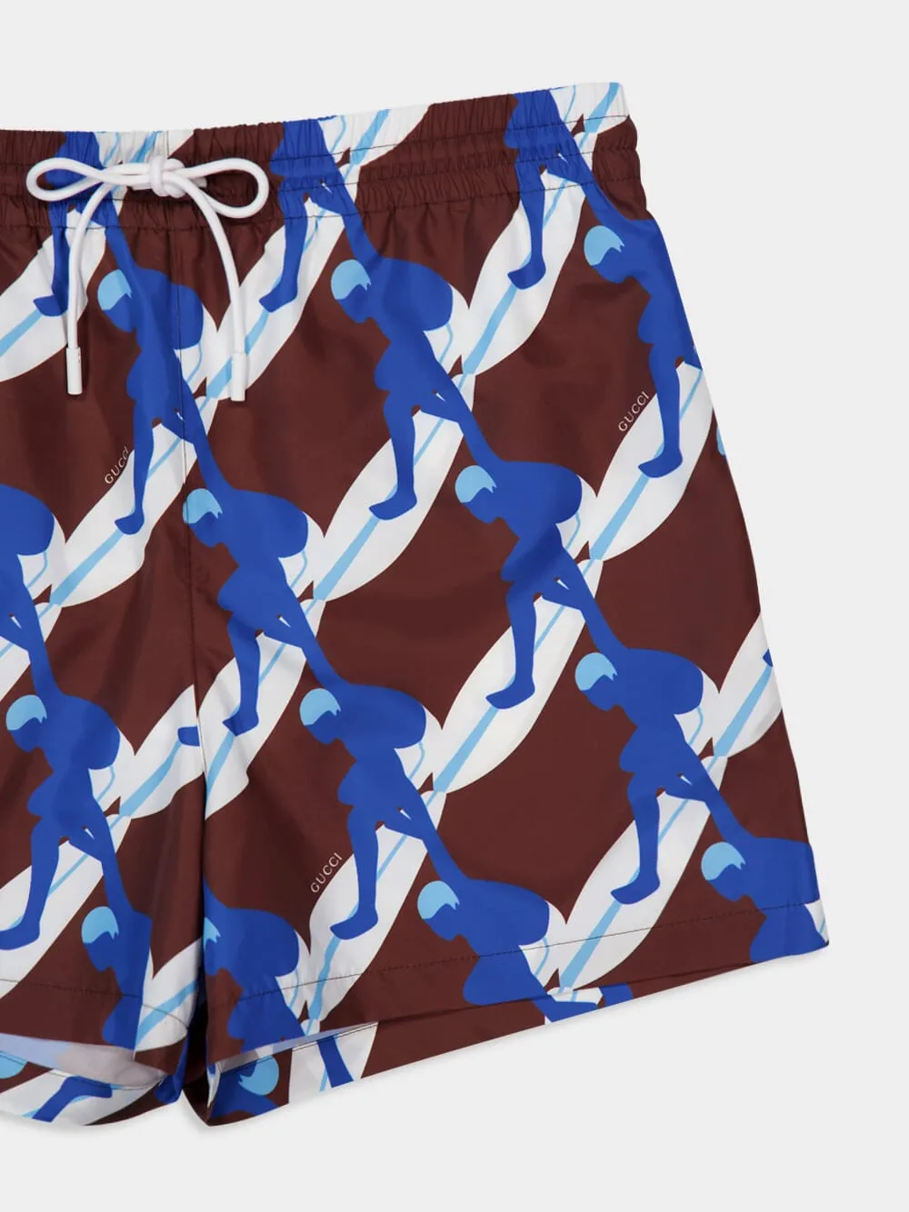 Brown Multicolour Printed Poplin Swim Shorts sold by Fashion Clinic product image thumbnail 3