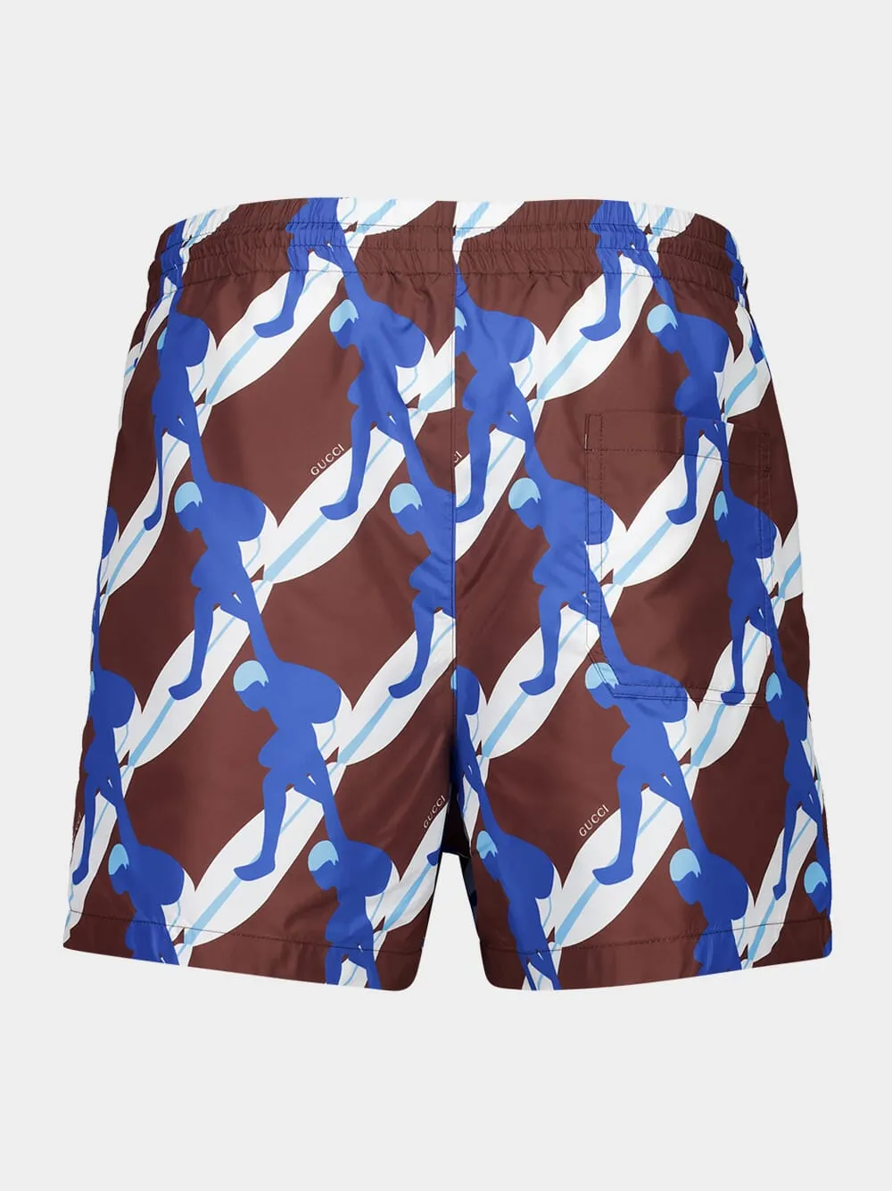 Brown Multicolour Printed Poplin Swim Shorts sold by Fashion Clinic product image thumbnail 2