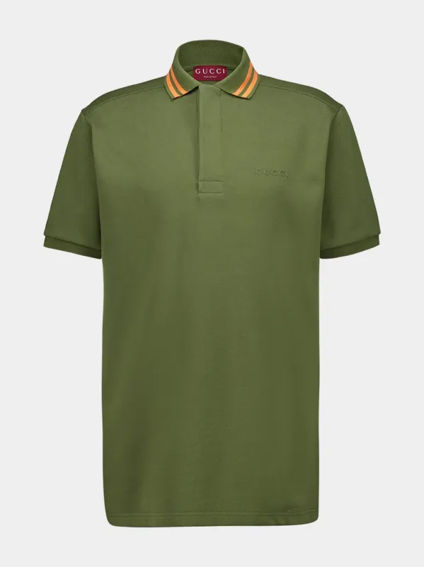 GUCCI SS22 Cotton piquet polo shirt with Interlocking G
