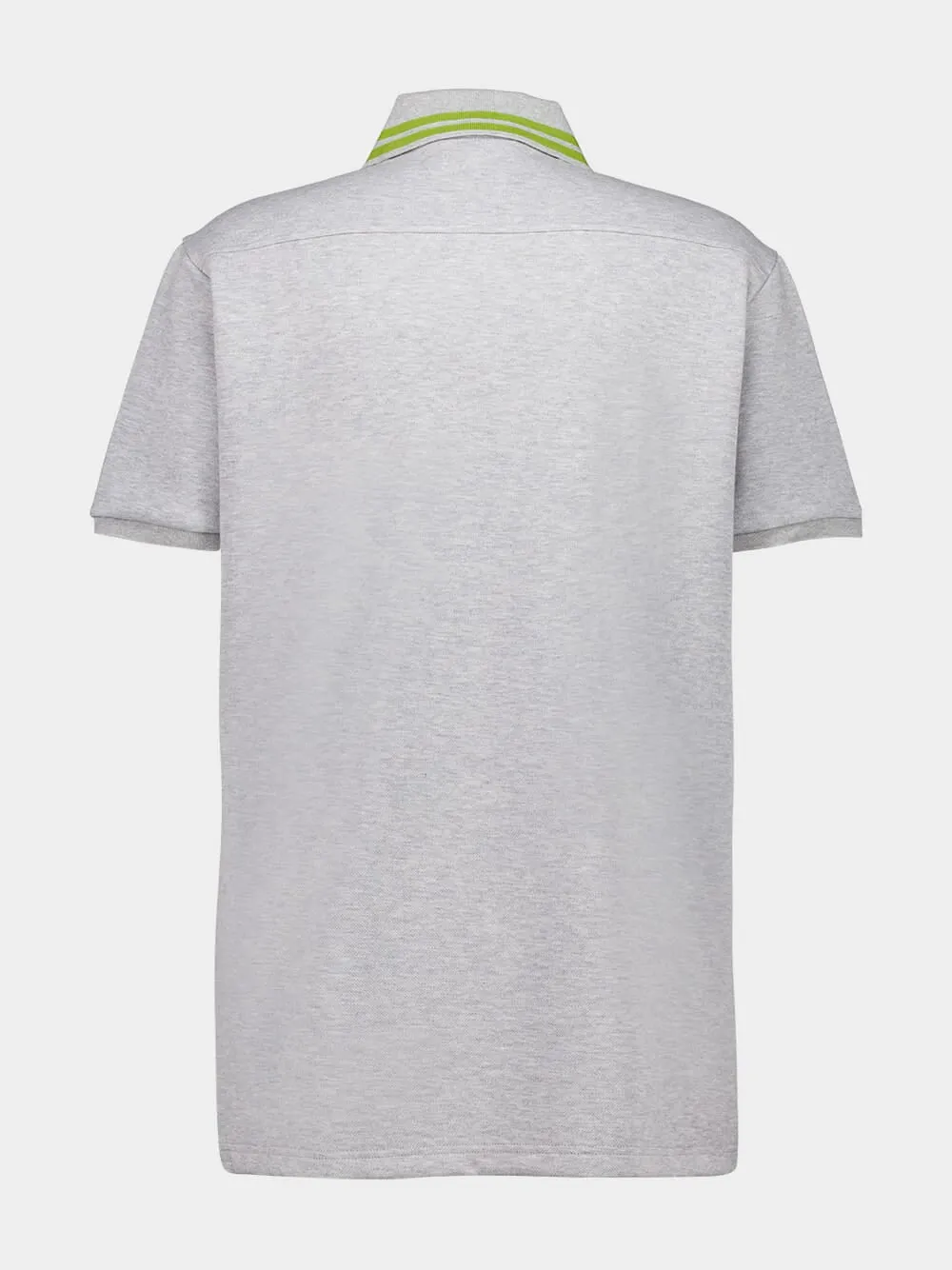 Grey Mélange Cotton Piquet Polo Top sold by Fashion Clinic product image thumbnail 2