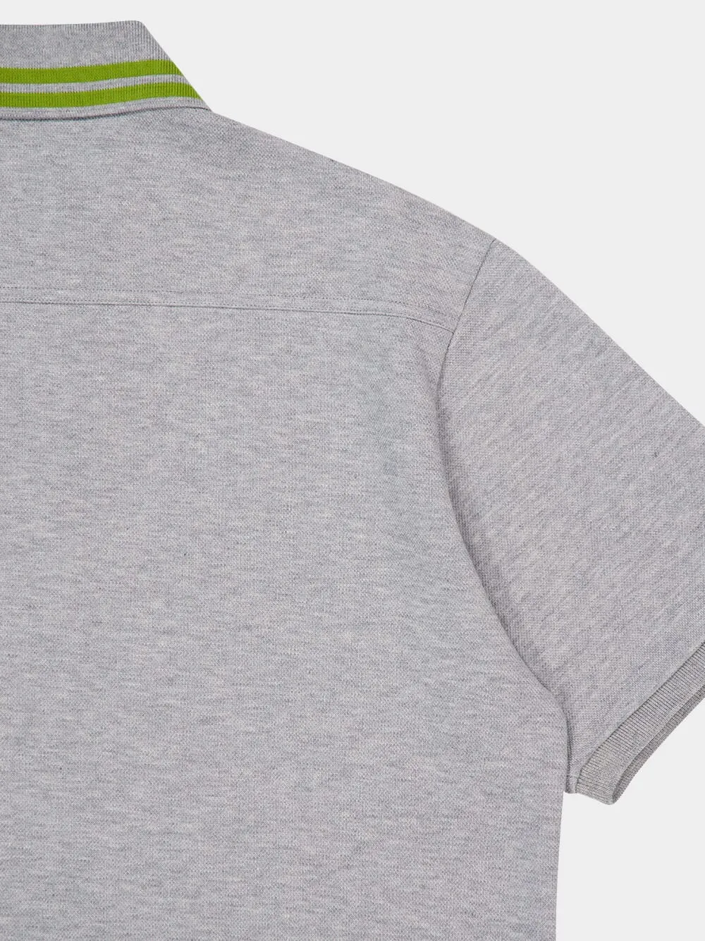 Grey Mélange Cotton Piquet Polo Top sold by Fashion Clinic product image thumbnail 4