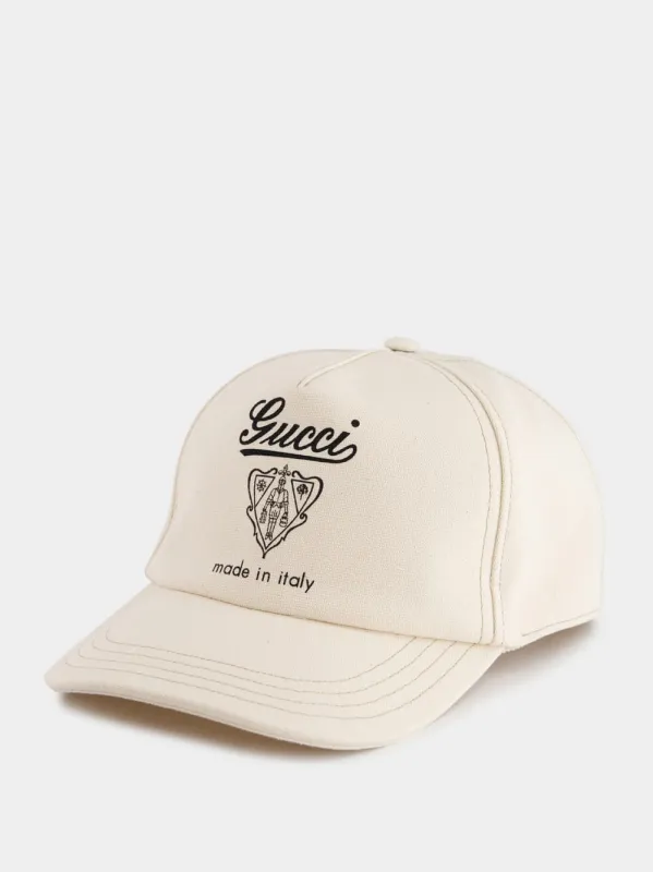 Cream Cotton Yume Baseball Hat sold by Fashion Clinic