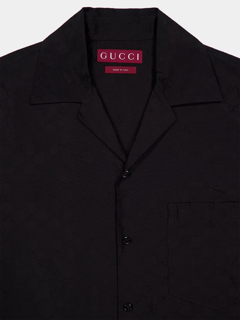 Black Cotton-Silk GG Faille Shirt sold by Fashion Clinic product image thumbnail 3