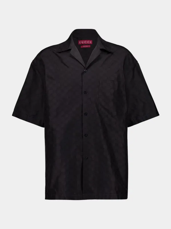 Black Cotton-Silk GG Faille Shirt sold by Fashion Clinic