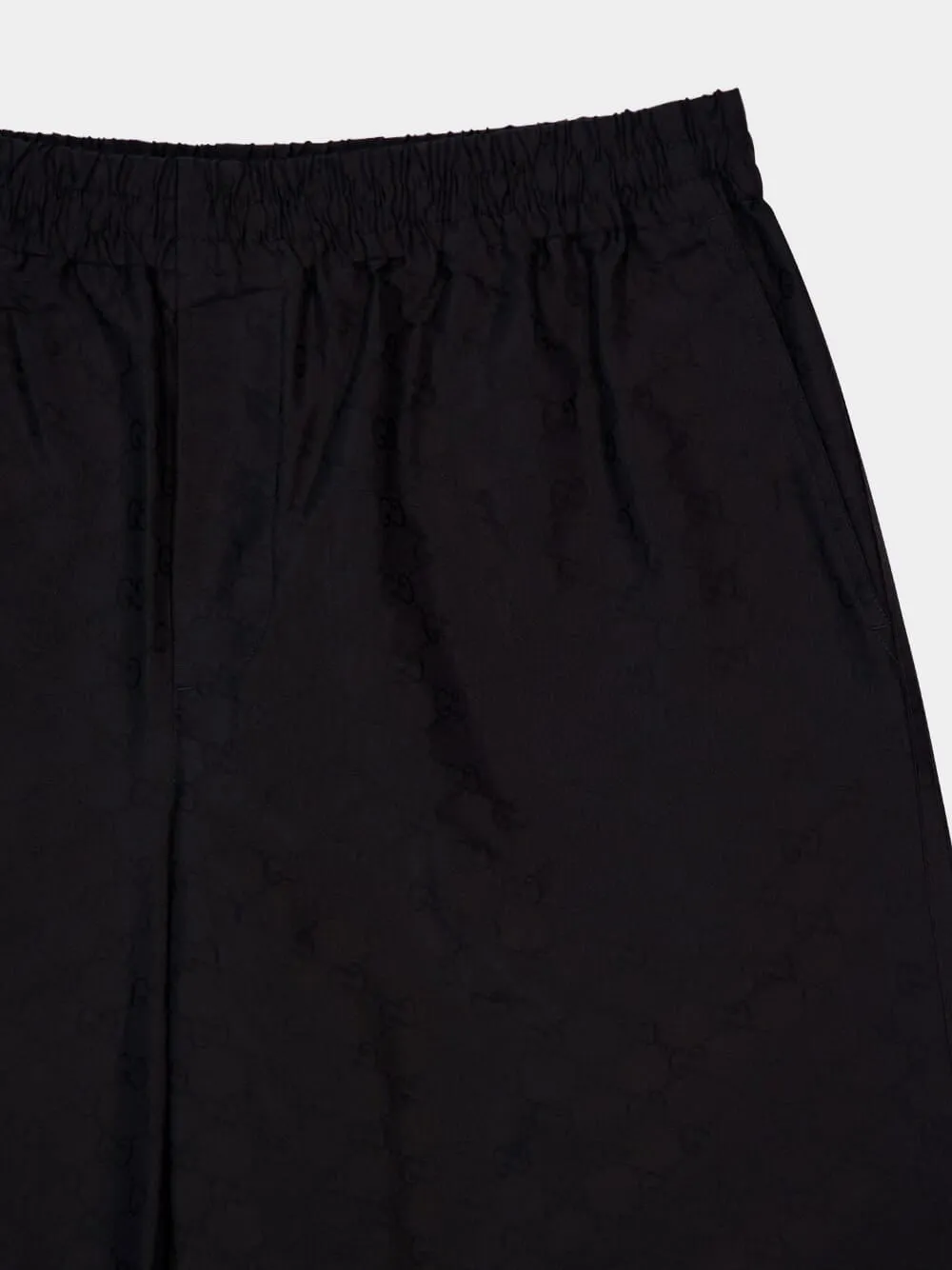 Black Cotton-Silk GG Faille Shorts sold by Fashion Clinic product image thumbnail 3