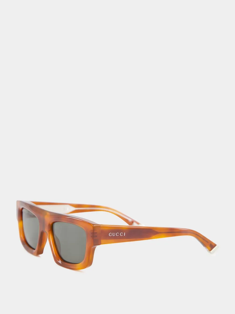 Brown Tortoiseshell Rectangular Frame Sunglasses sold by Fashion Clinic product image thumbnail 3