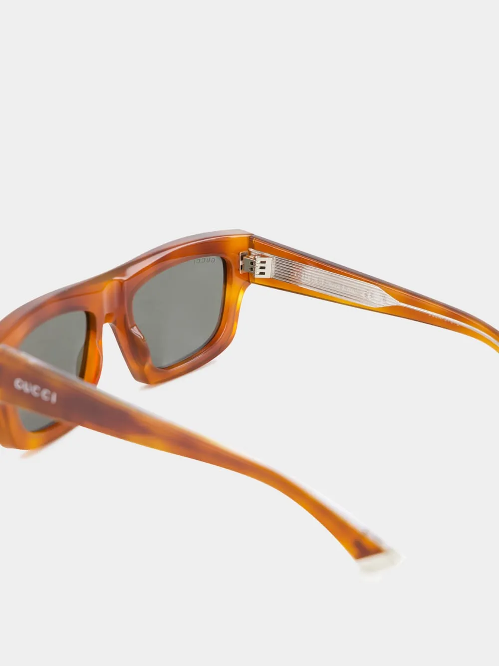 Brown Tortoiseshell Rectangular Frame Sunglasses sold by Fashion Clinic product image thumbnail 4