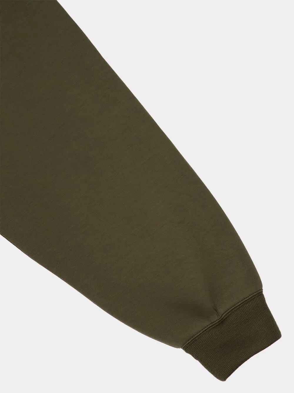 Dark Green Embroidered Hooded Jersey Sweatshirt sold by Fashion Clinic product image thumbnail 4