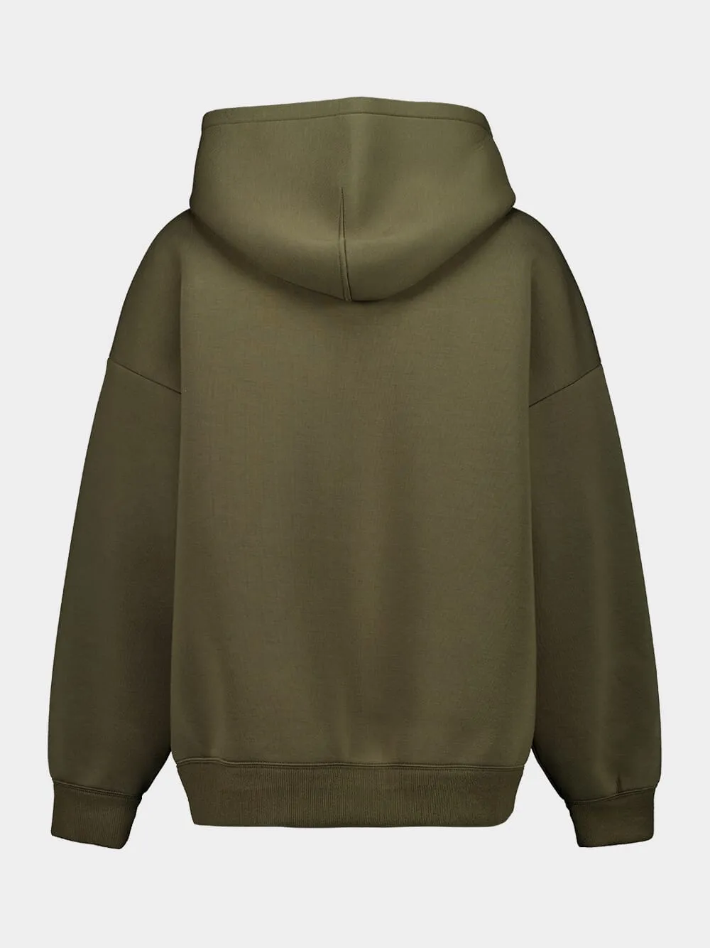 Dark Green Embroidered Hooded Jersey Sweatshirt sold by Fashion Clinic product image thumbnail 2