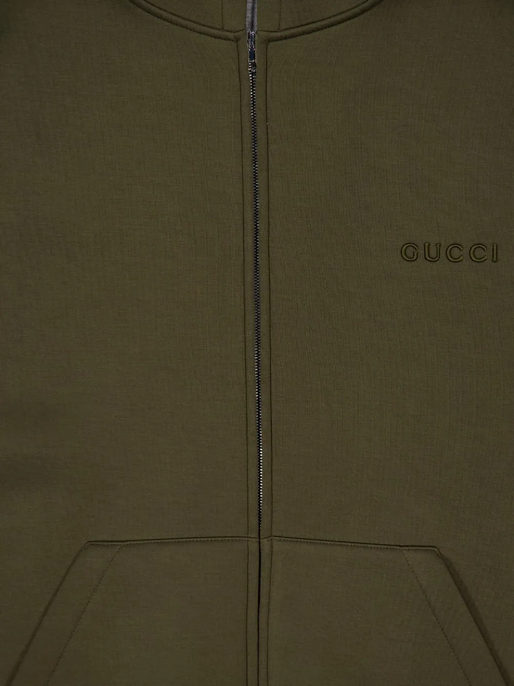 Dark Green Embroidered Hooded Jersey Sweatshirt sold by Fashion Clinic product image thumbnail 3