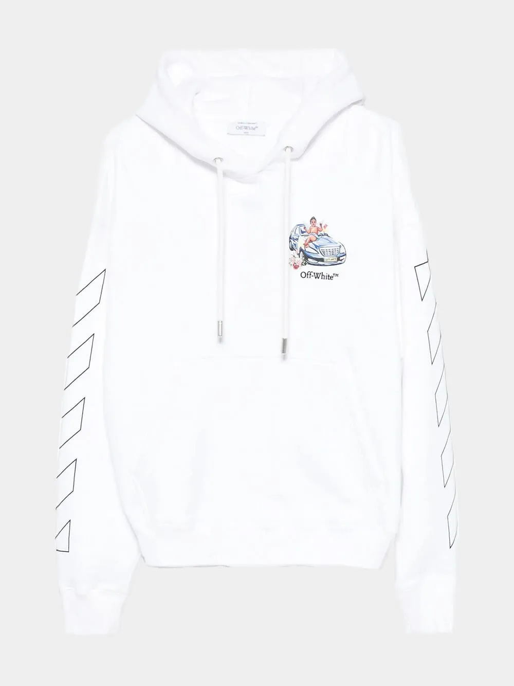 White Fresco Arrow Skate Hooded Sweatshirt sold by Fashion Clinic