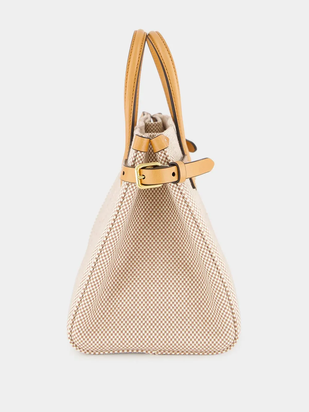 Natural and Tobacco Antibes Small Canvas Shopping Bag sold by Fashion Clinic product image thumbnail 4