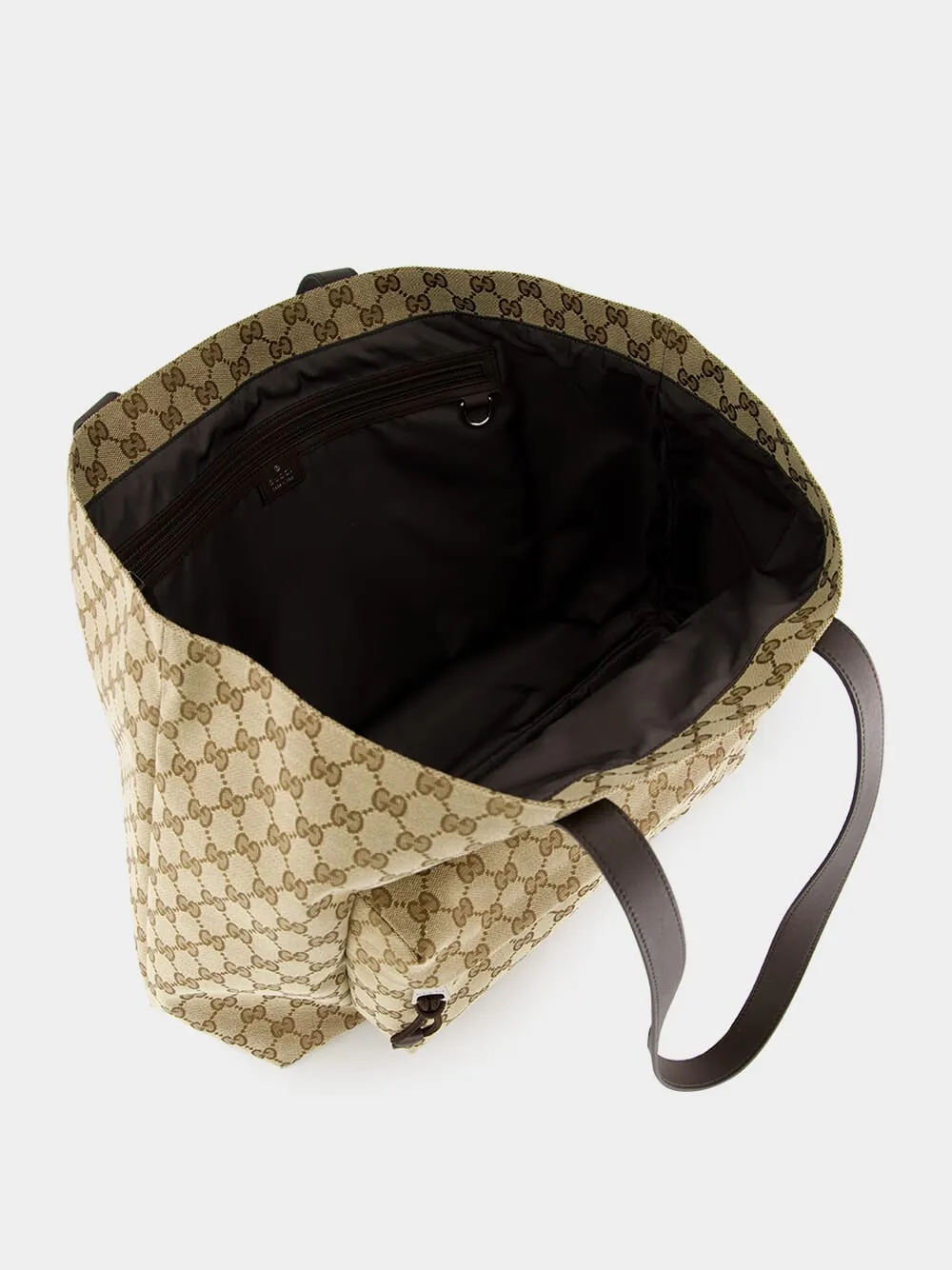 Beige and Dark Brown Large GG Tote Bag sold by Fashion Clinic product image thumbnail 5