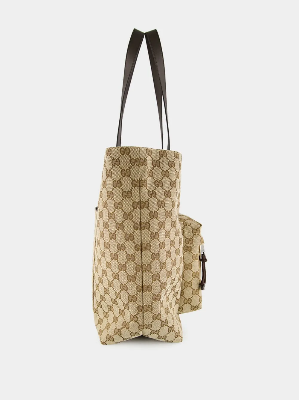 Beige and Dark Brown Large GG Tote Bag sold by Fashion Clinic product image thumbnail 3