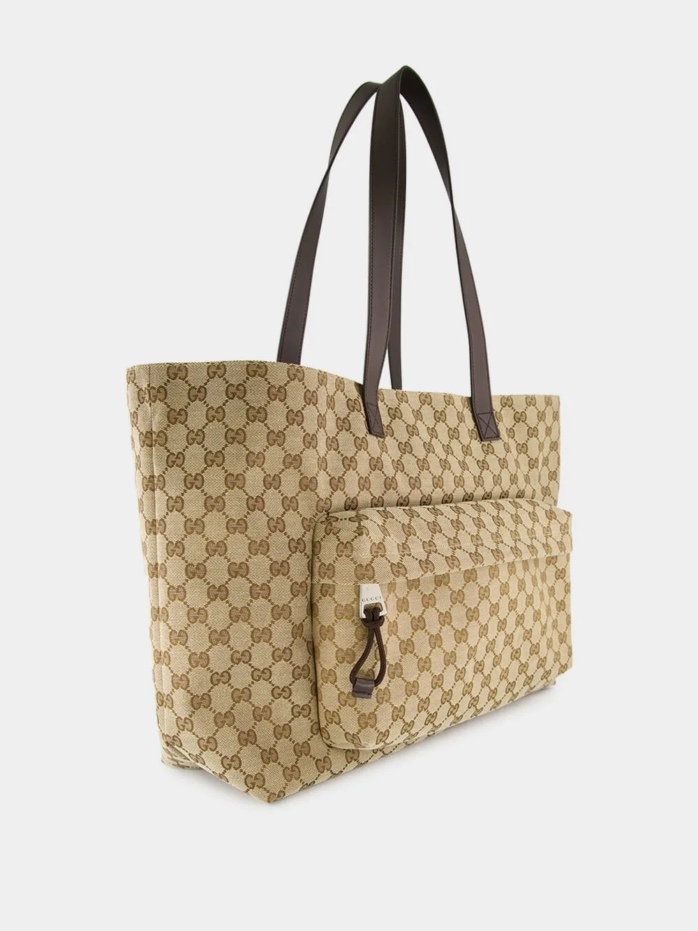 Beige and Dark Brown Large GG Tote Bag sold by Fashion Clinic product image thumbnail 2