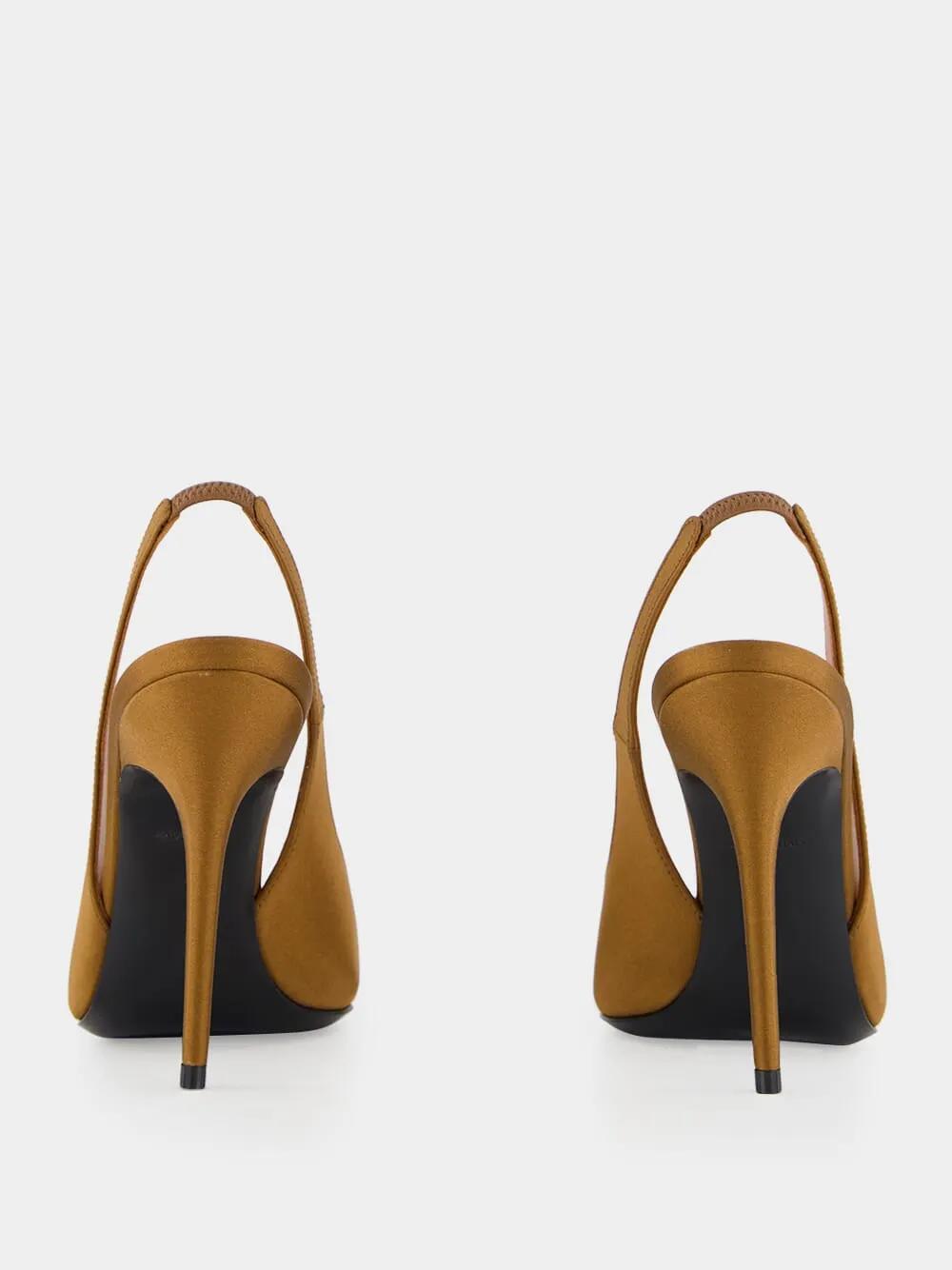 Mocha Satin Anok Slingback Pumps sold by Fashion Clinic product image thumbnail 5