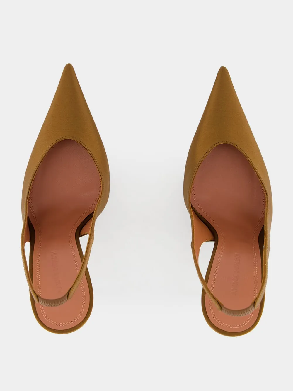 Mocha Satin Anok Slingback Pumps sold by Fashion Clinic product image thumbnail 4