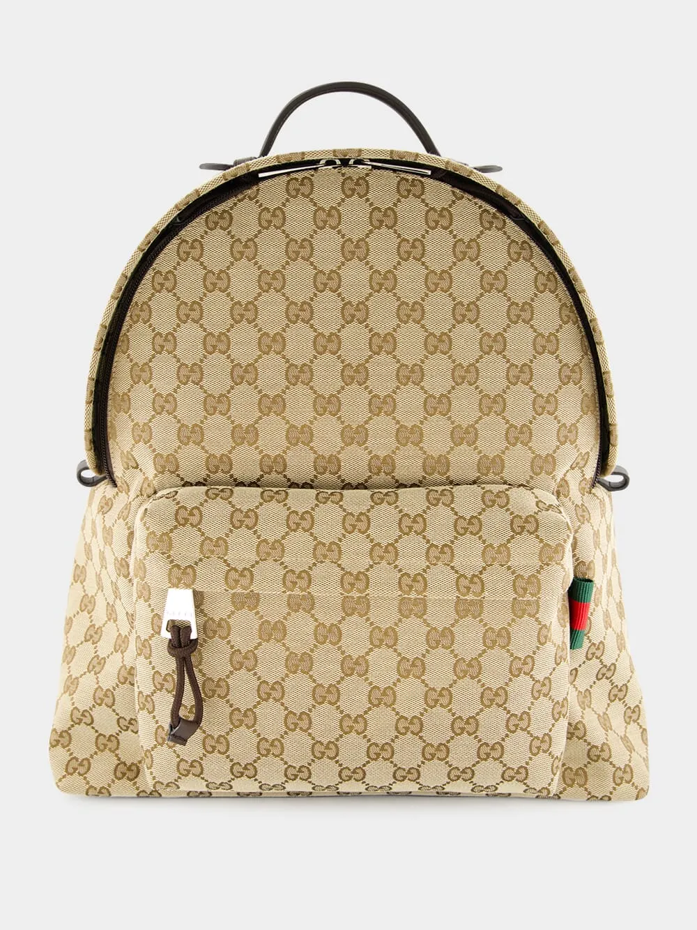 Ebony GG Canvas Backpack with Zip Closure sold by Fashion Clinic