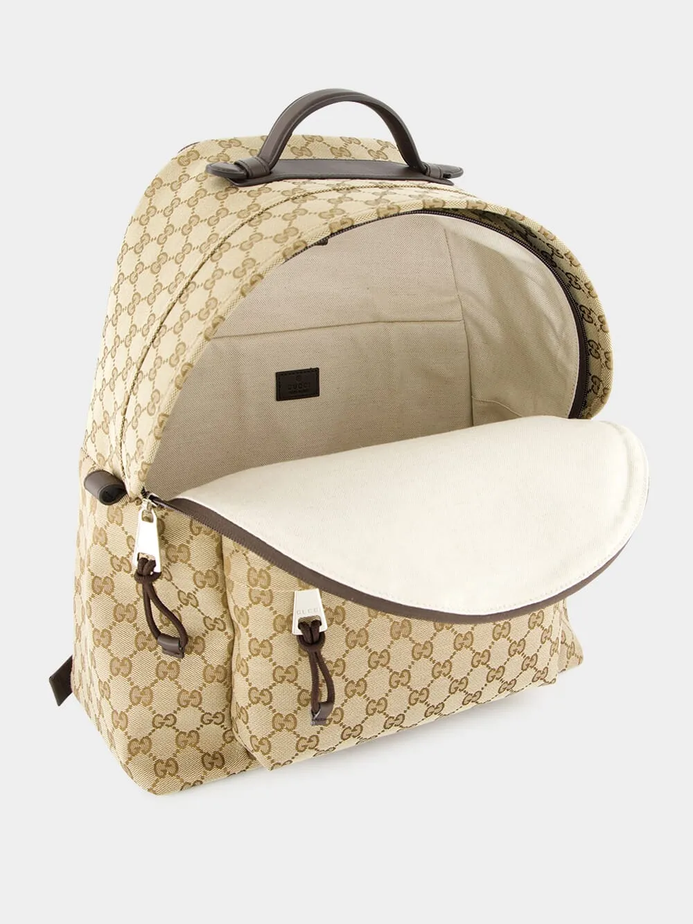 Ebony GG Canvas Backpack with Zip Closure sold by Fashion Clinic product image thumbnail 5