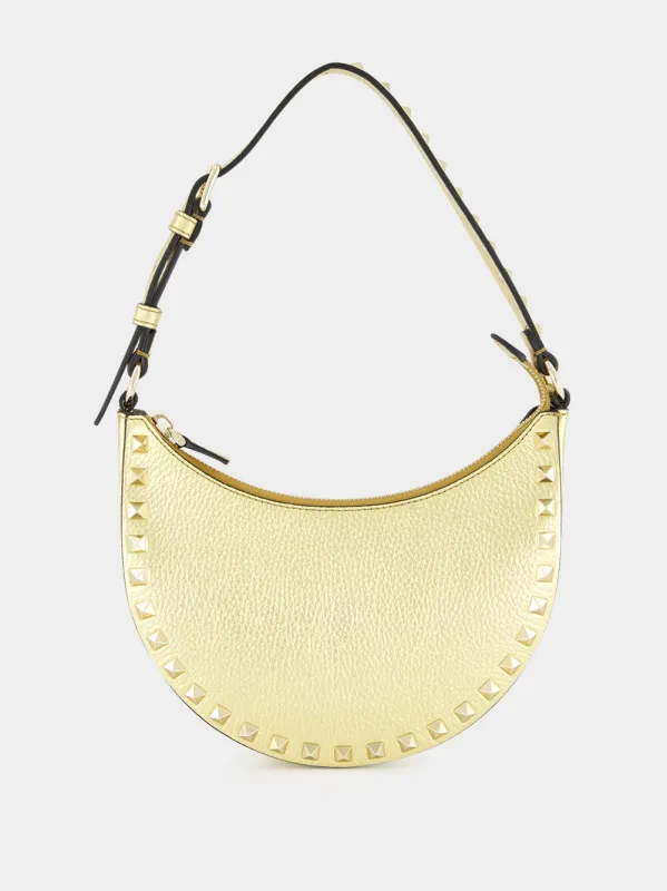Gold Hobo Rockstud Mini Shoulder Bag sold by Fashion Clinic