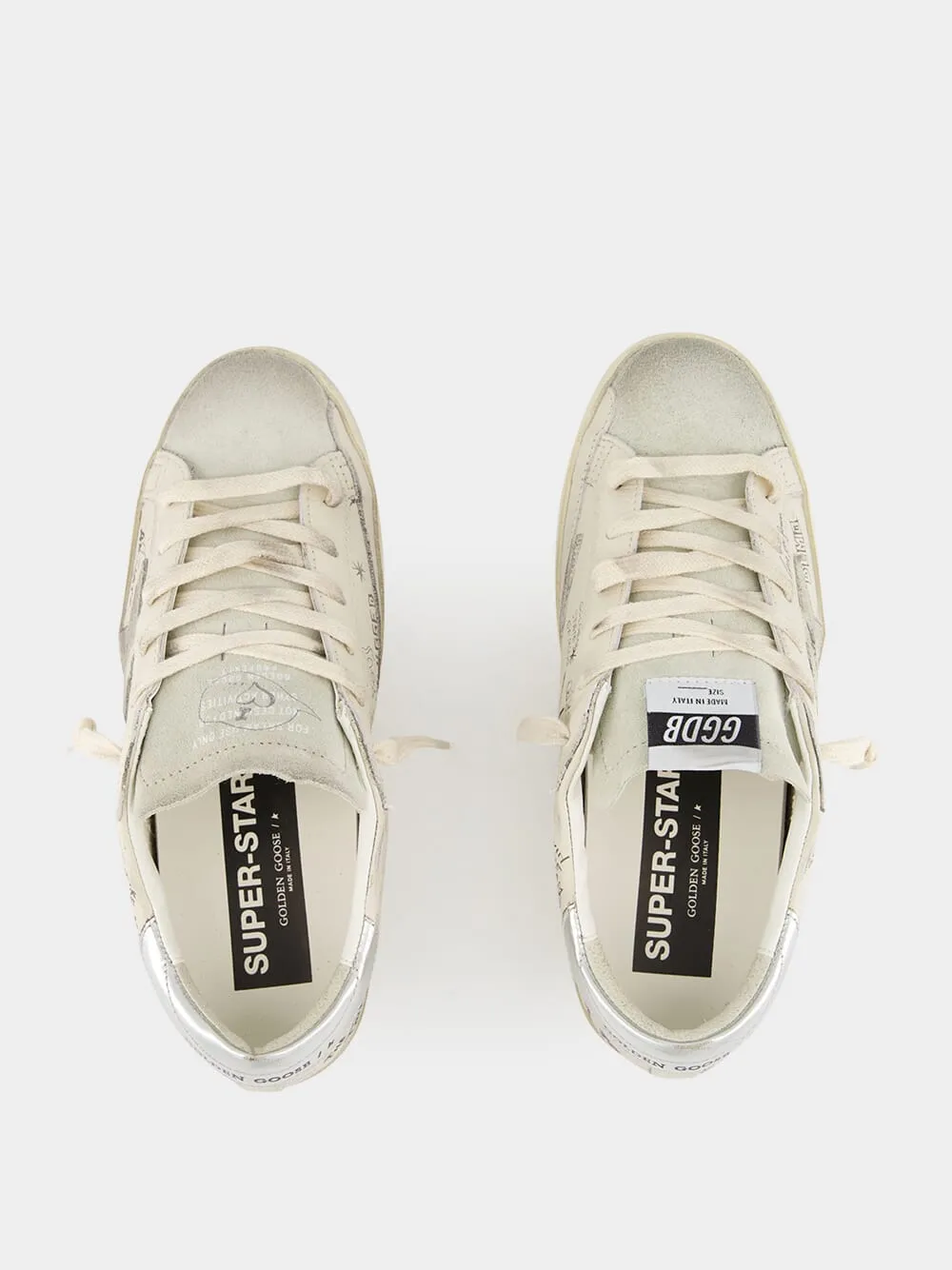 White and Silver Star Sneakers sold by Fashion Clinic product image thumbnail 4
