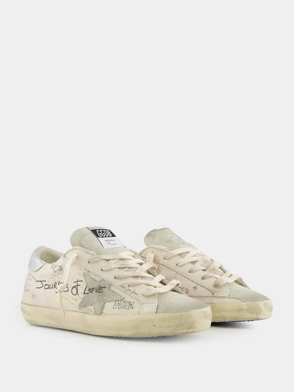 White and Silver Star Sneakers sold by Fashion Clinic product image thumbnail 3