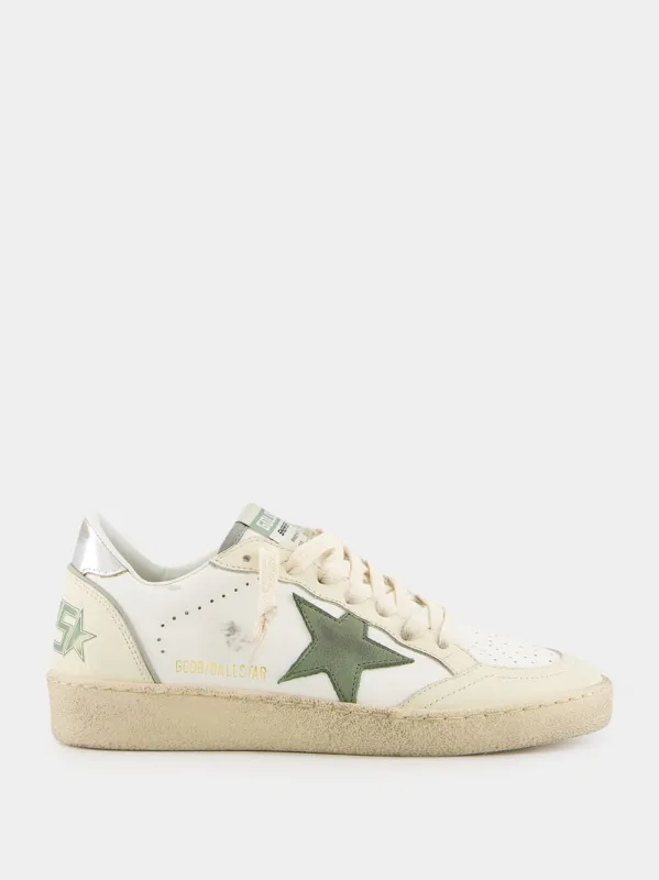 White and Green Sneakers Ballstar Lam Heel sold by Fashion Clinic