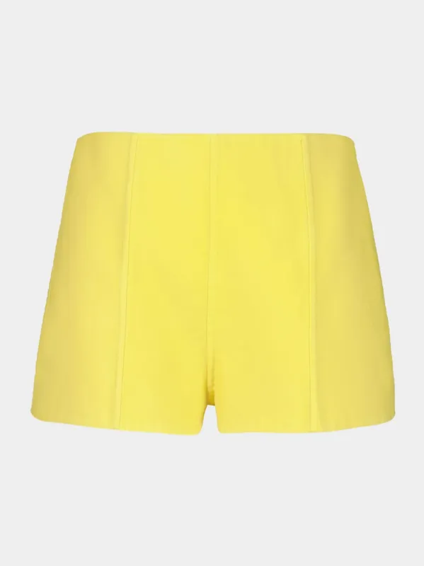 Yellow Double Cotton Shorts made by Prada
