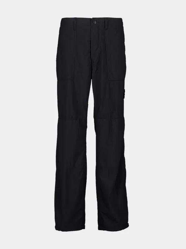 Black Relaxed Fit Ghost Nylon Trousers sold by Fashion Clinic