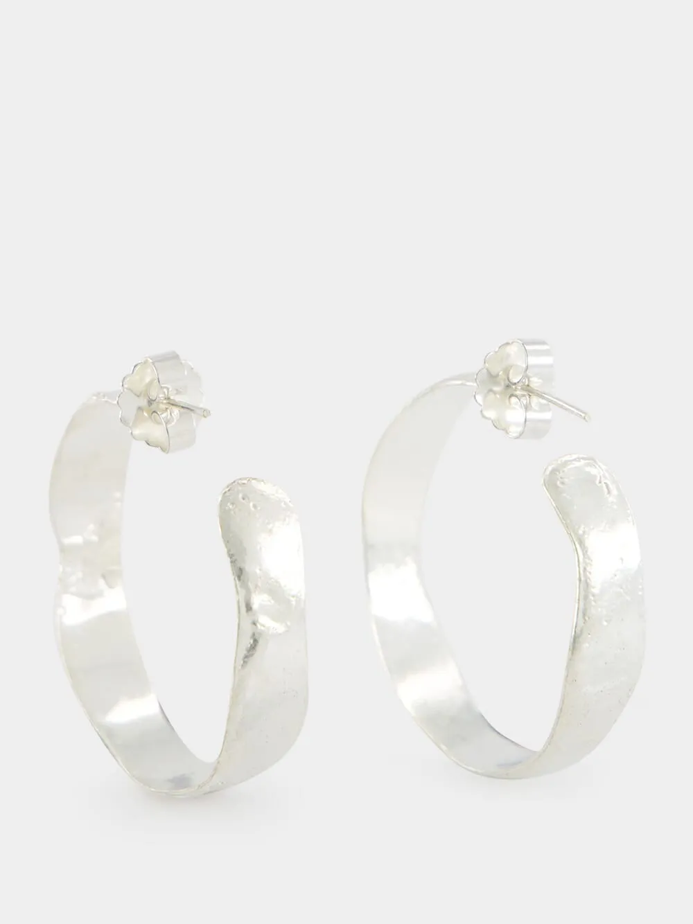 Silver Bianca Hoop Earrings sold by Fashion Clinic product image thumbnail 3