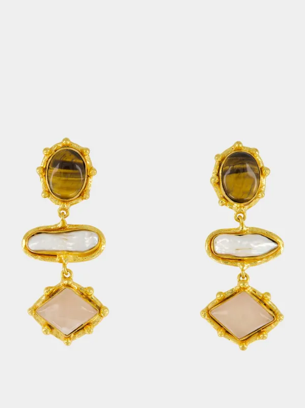 Gold Theodora Earrings sold by Fashion Clinic
