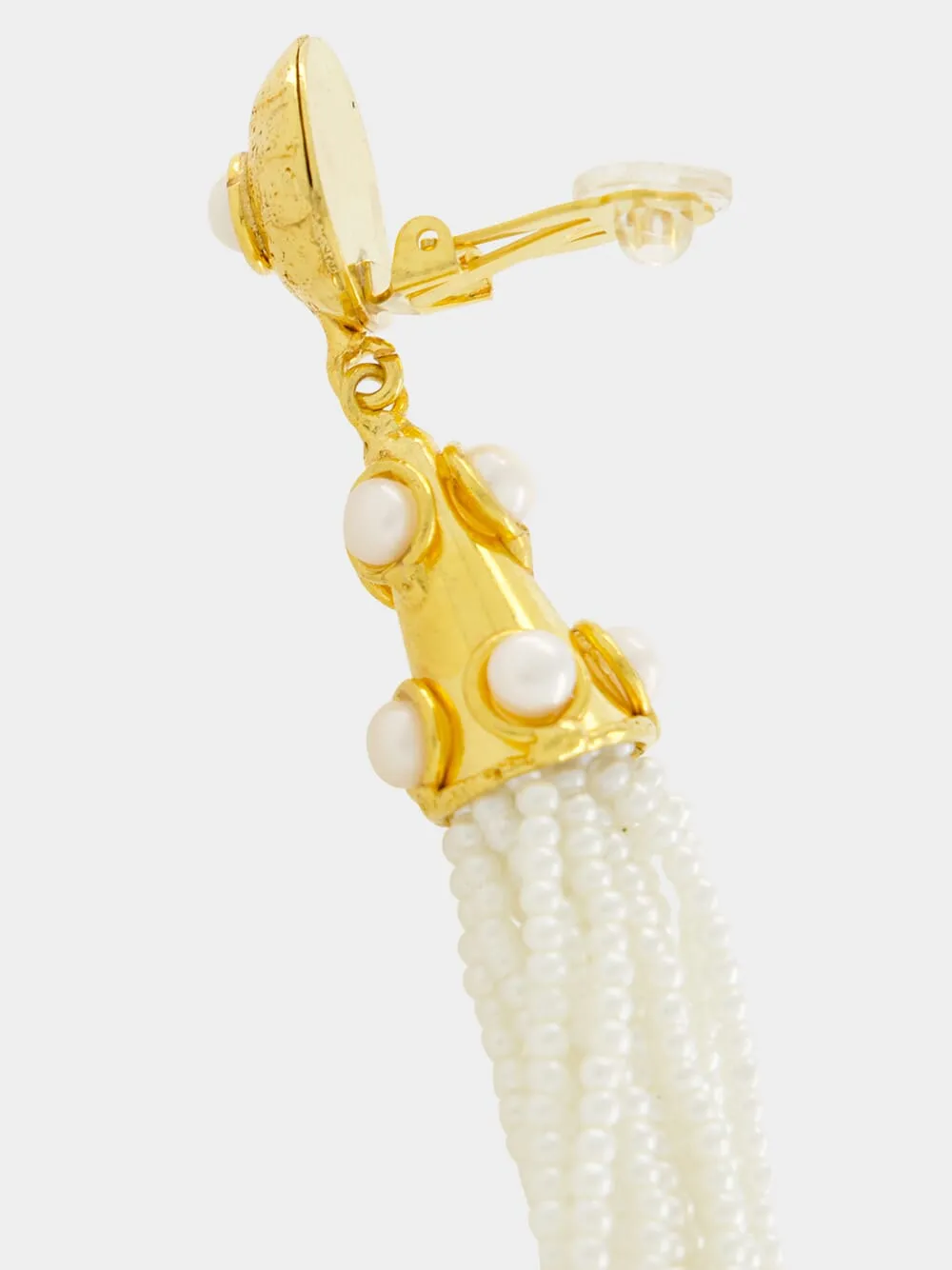 Gold Gio Earrings with Pearls sold by Fashion Clinic product image thumbnail 4