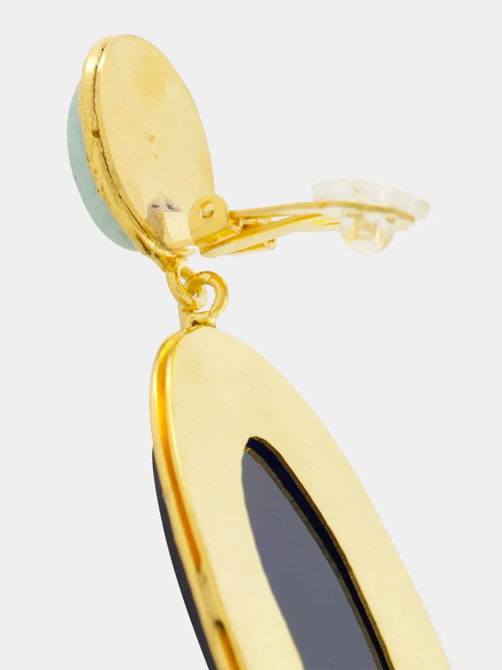 Gold Dakota Earrings with Blue Agate and Amazonite sold by Fashion Clinic product image thumbnail 3