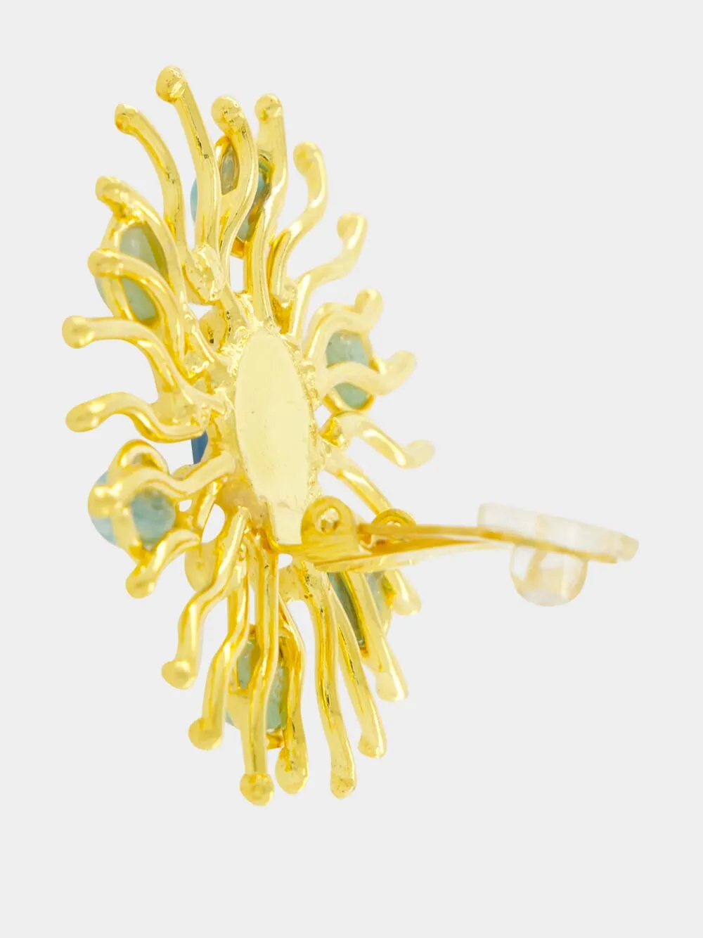 Gold Sunshine Earrings with Chalcedony and Larimar sold by Fashion Clinic product image thumbnail 3