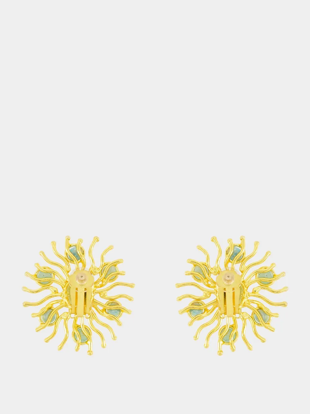 Gold Sunshine Earrings with Chalcedony and Larimar sold by Fashion Clinic product image thumbnail 2