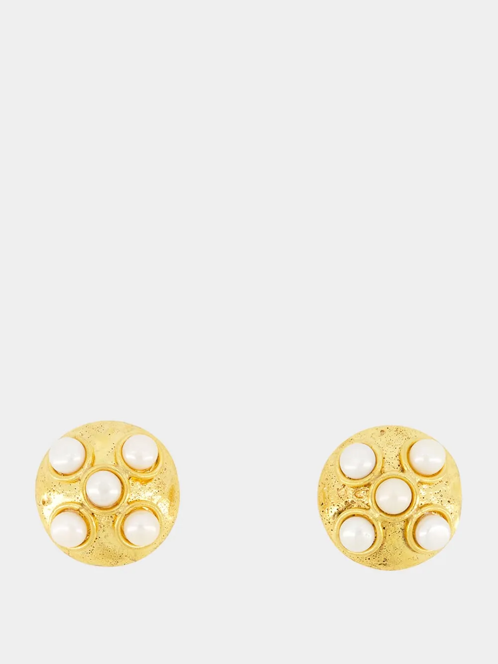 Gold Theodora Earrings with Pearls sold by Fashion Clinic