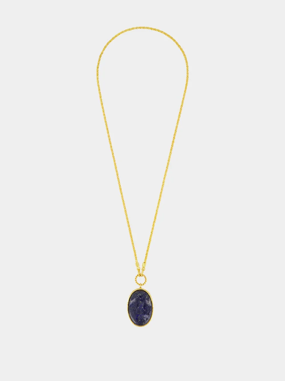 Gold Talisman Reversible Necklace with Lapis Lazuli and Tiger Eye sold by Fashion Clinic product image thumbnail 2
