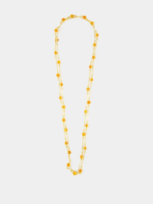 Gold Candies Necklace with Carnelian sold by Fashion Clinic