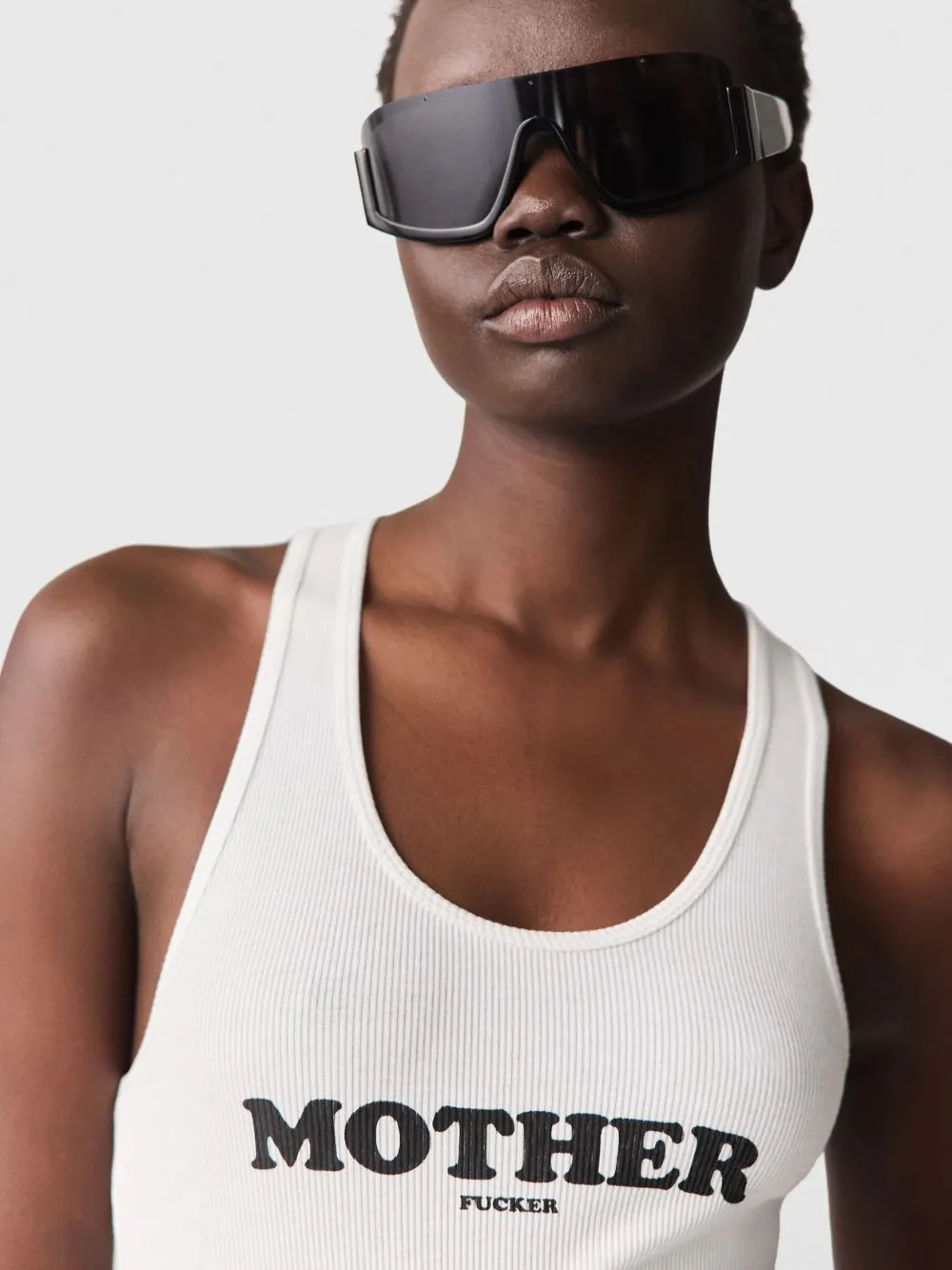 White Mother F*cker Tank Top sold by Fashion Clinic product image thumbnail 2