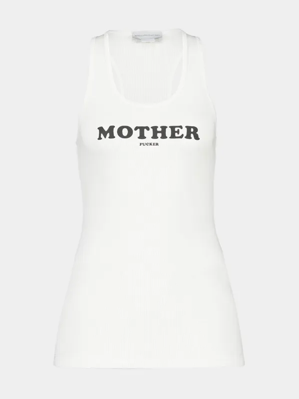 White Mother F*cker Tank Top sold by Fashion Clinic