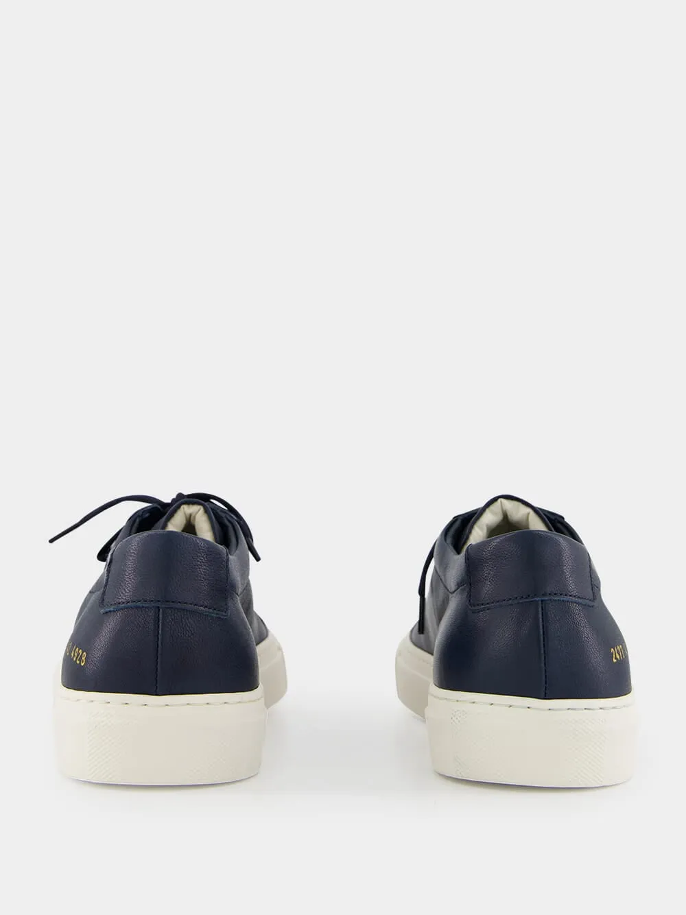 Navy Blue Summer Achilles Leather Sneakers sold by Fashion Clinic product image thumbnail 5