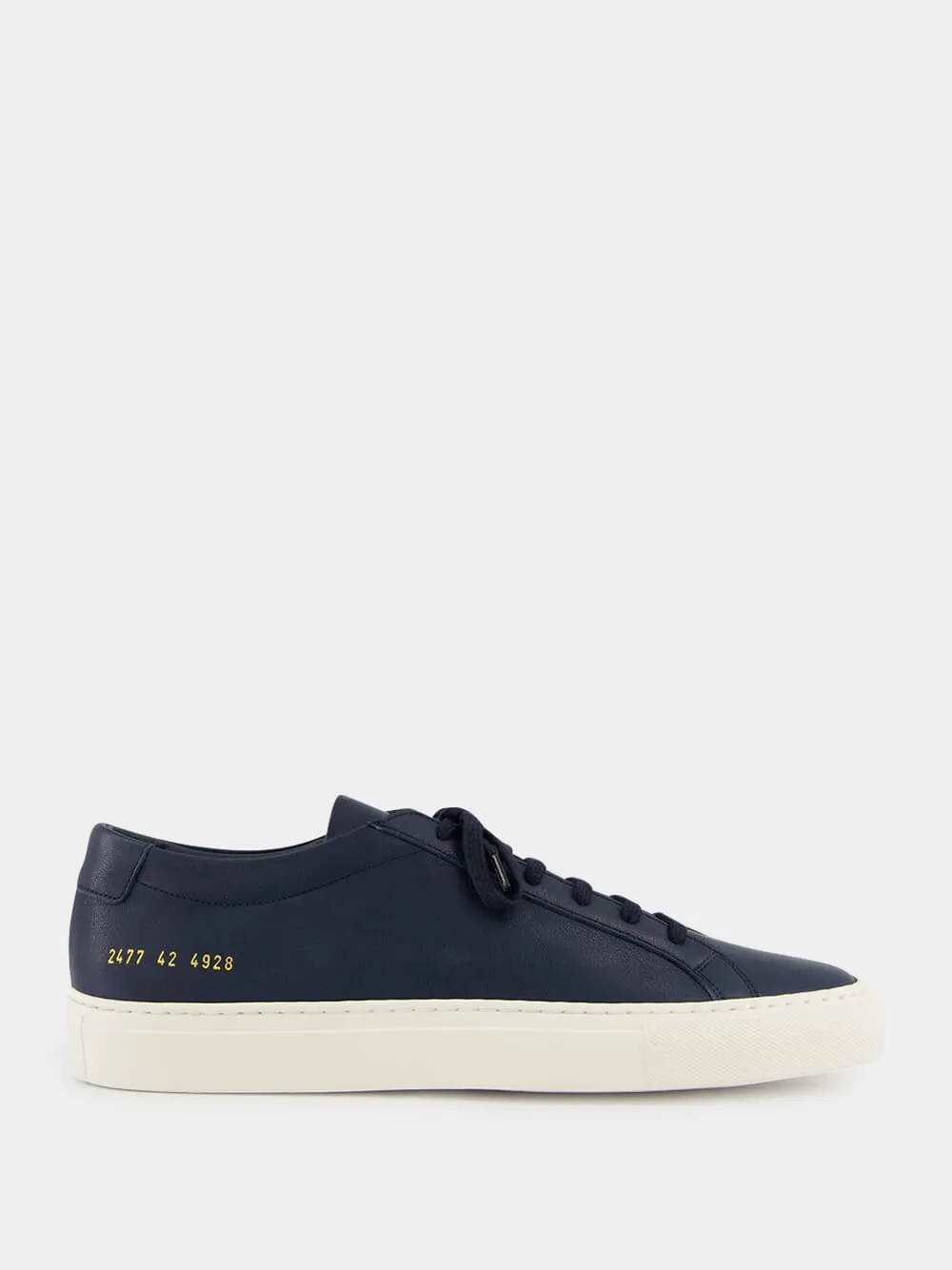 Navy Blue Summer Achilles Leather Sneakers sold by Fashion Clinic