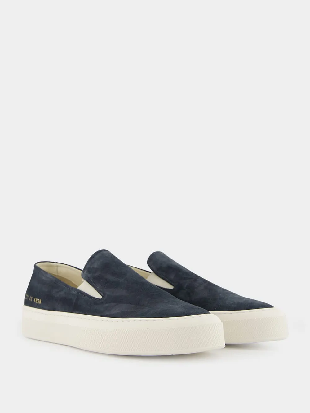 Dark Blue Suede Slip-On Sneakers sold by Fashion Clinic product image thumbnail 3