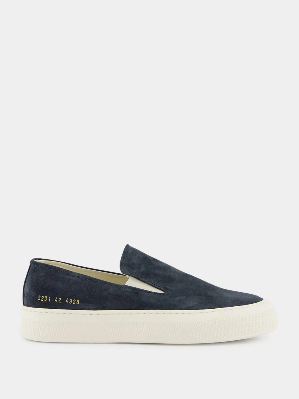 Dark Blue Suede Slip-On Sneakers sold by Fashion Clinic