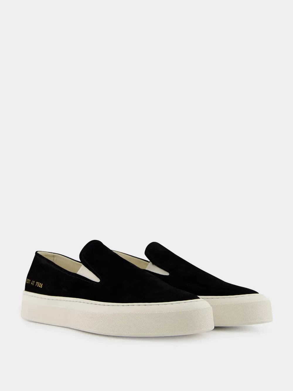 Black Suede Slip-On Sneakers sold by Fashion Clinic product image thumbnail 3