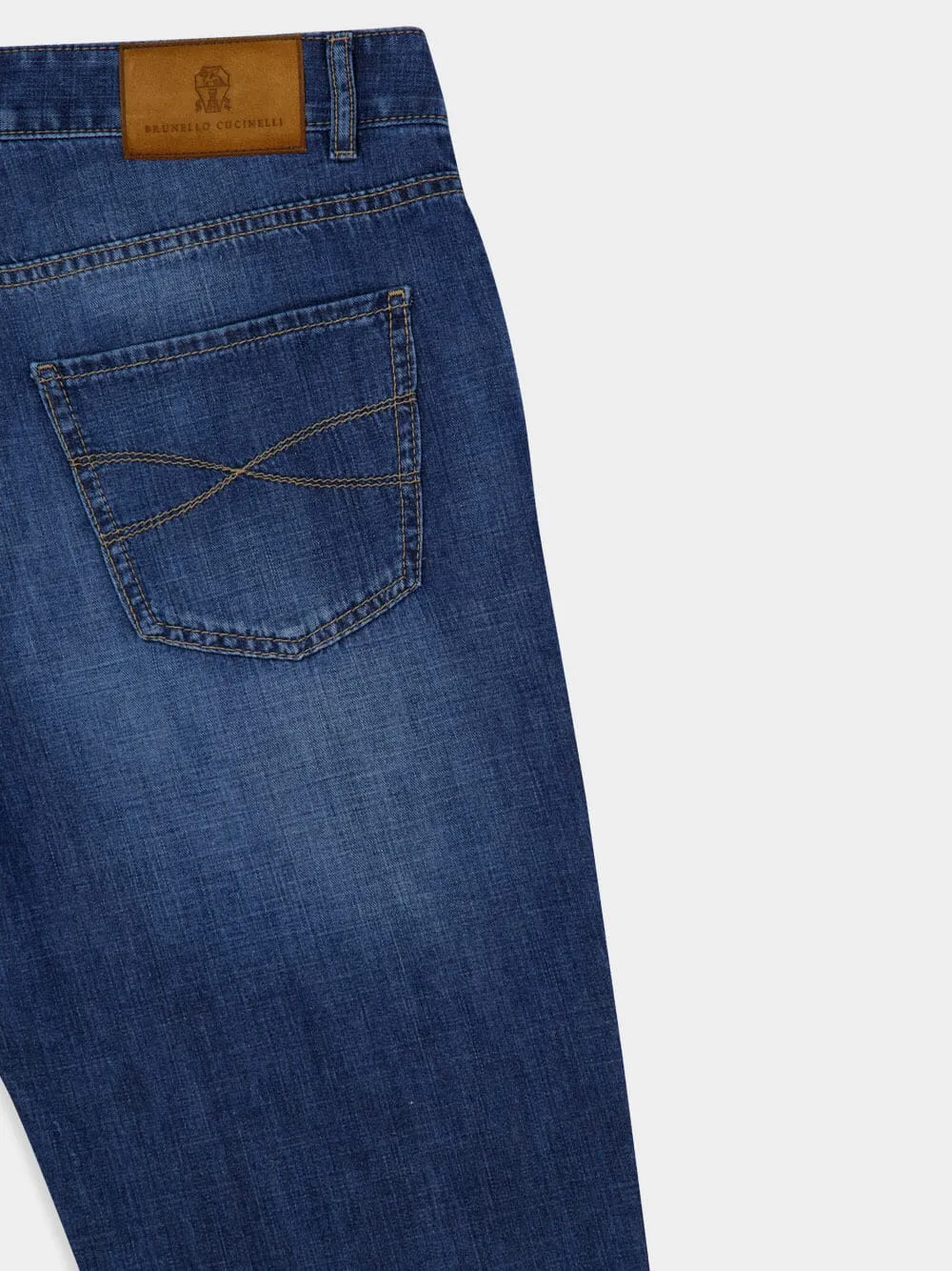 Blue Light Wash Denim Jeans sold by Fashion Clinic product image thumbnail 4