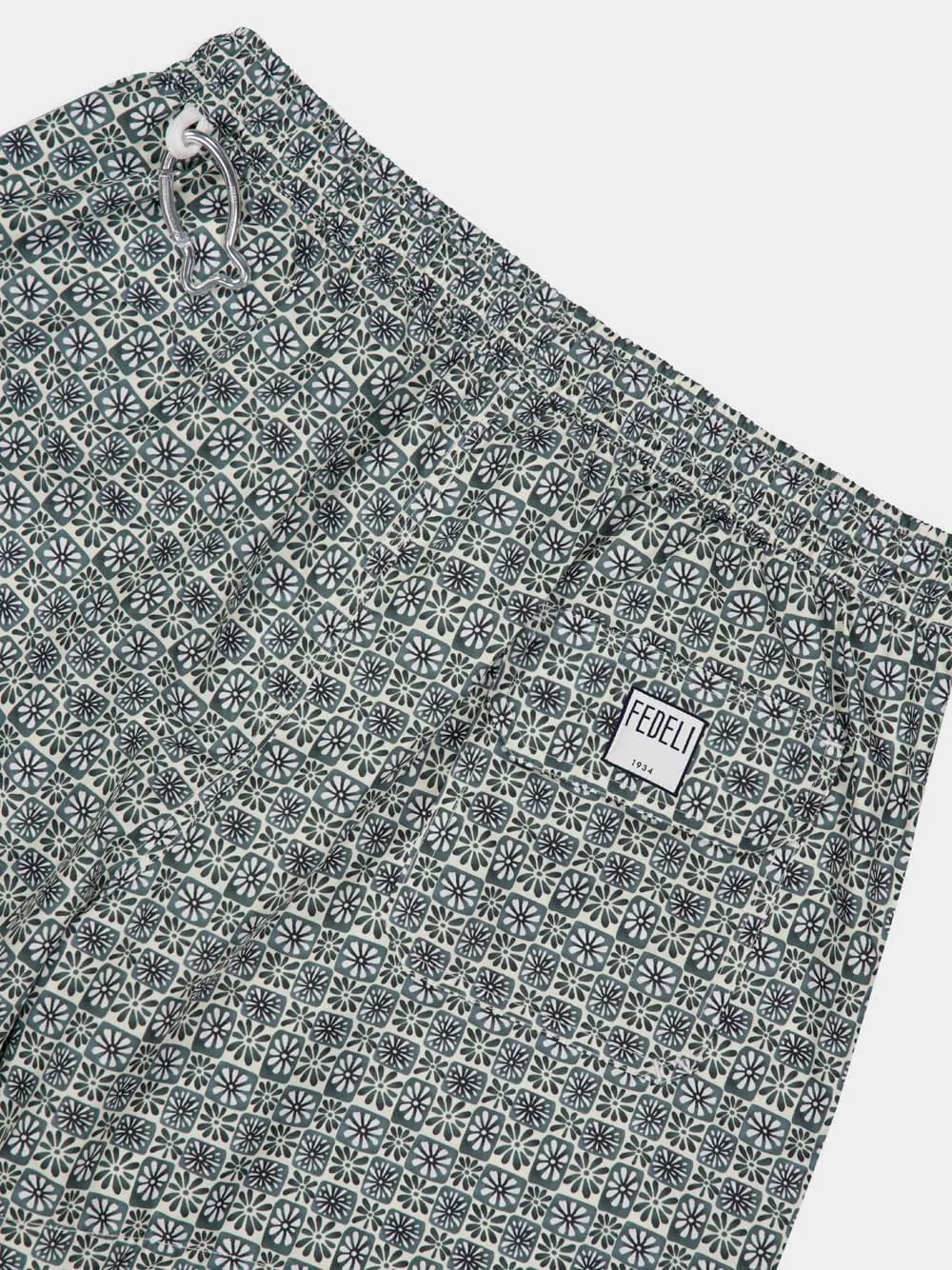 Green Steel Blue Madeira Floral Swim Trunk sold by Fashion Clinic product image thumbnail 4